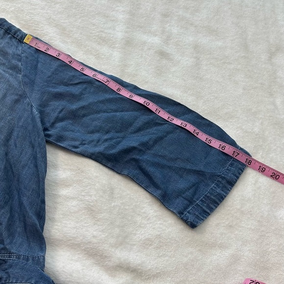 Cloth & Stone by Anthropologie Denim Blue Chambray Jumpsuit with Wide-Leg Design - Picture 5 of 16